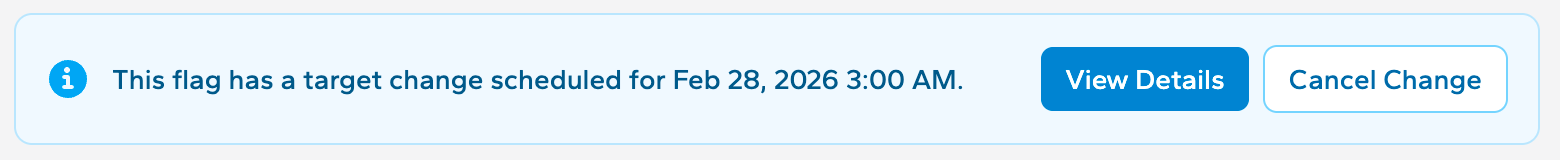 A screen capture from Zenmanage showing the scheduled target change.