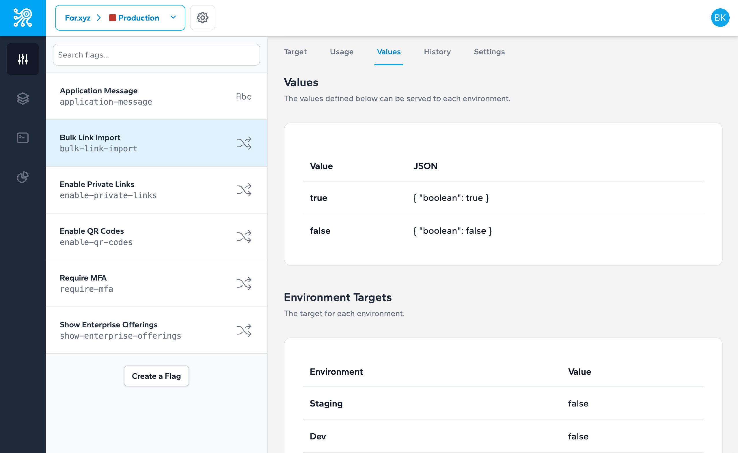 Zenmanage Config-style flag detail