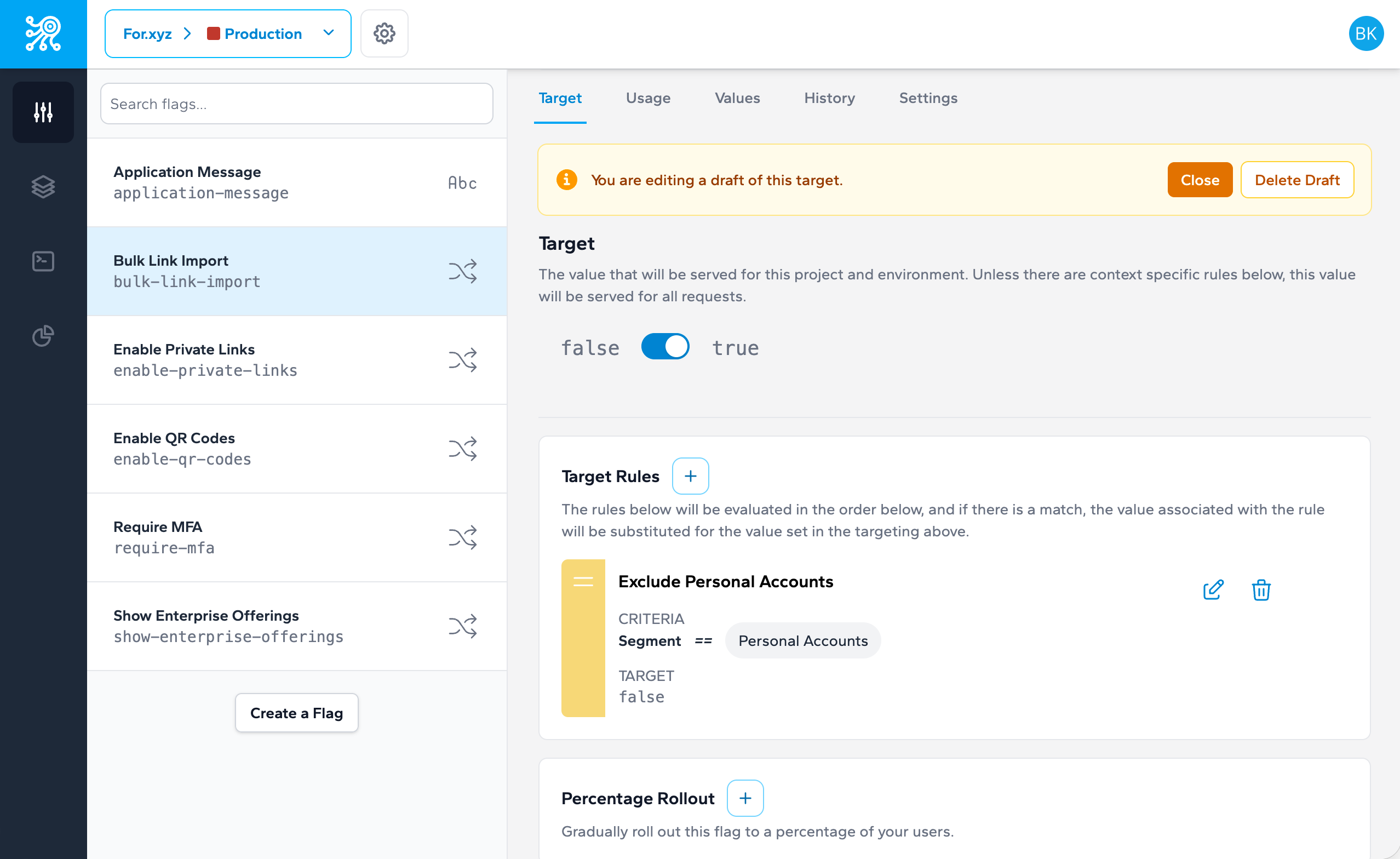 Zenmanage Targeting rules UI